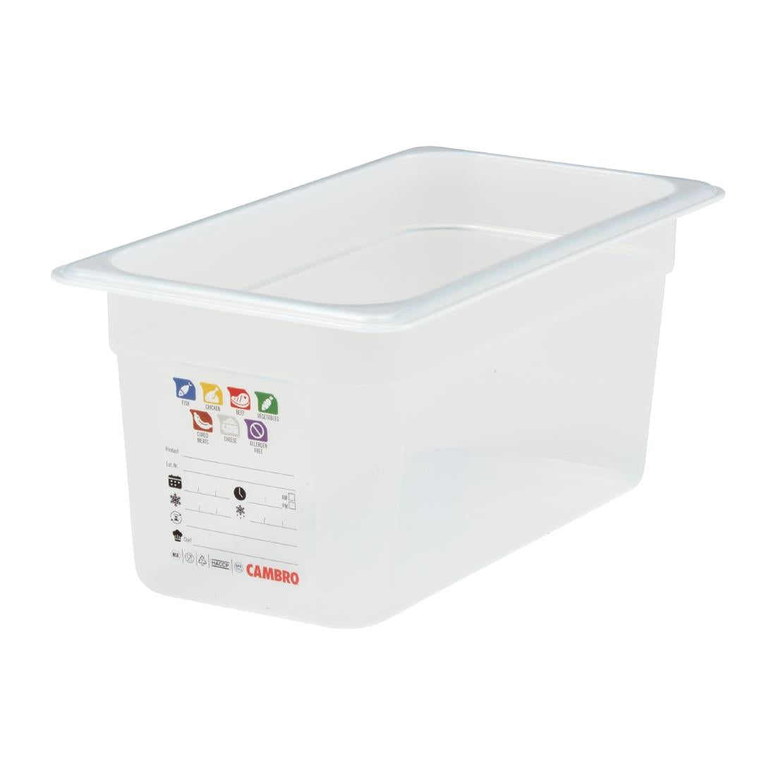 Bac en polypropylène Cambro Safetrak IML GN 1/3 150mm - Cambro - JN510