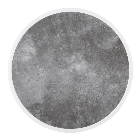 Plateau de table extérieur rond en verre trempé Bolero effet pierre foncée bord blanc 580mm - Bolero - DL488