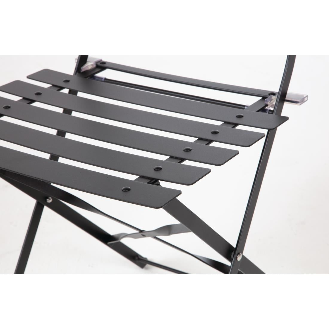 Chaises de terrasse pliantes en acier Bolero noires (Lot de 2) - Bolero - GH553
