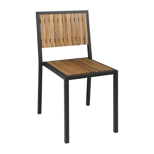 Chaises en acier et acacia Bolero (lot de 4) - Bolero - DS150