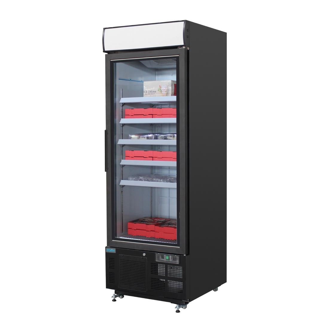 Vitrine réfrigérée négative avec caisson lumineux Polar Série G 412L noire - Polar - GH428