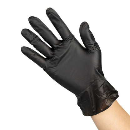 Gants vinyle non poudrés Hygiplas noirs L (lot de 100) - Hygiplas - FJ748-L