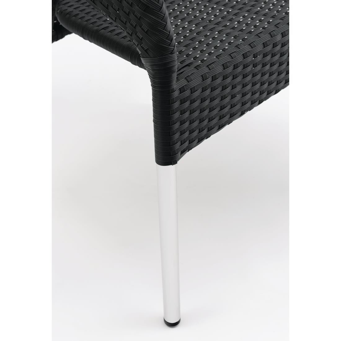 Fauteuils enveloppants bistro en rotin PE anthracite Bolero (lot de 4) - Bolero - CG223