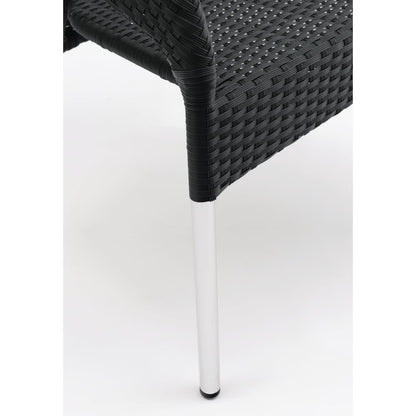 Fauteuils enveloppants bistro en rotin PE anthracite Bolero (lot de 4) - Bolero - CG223