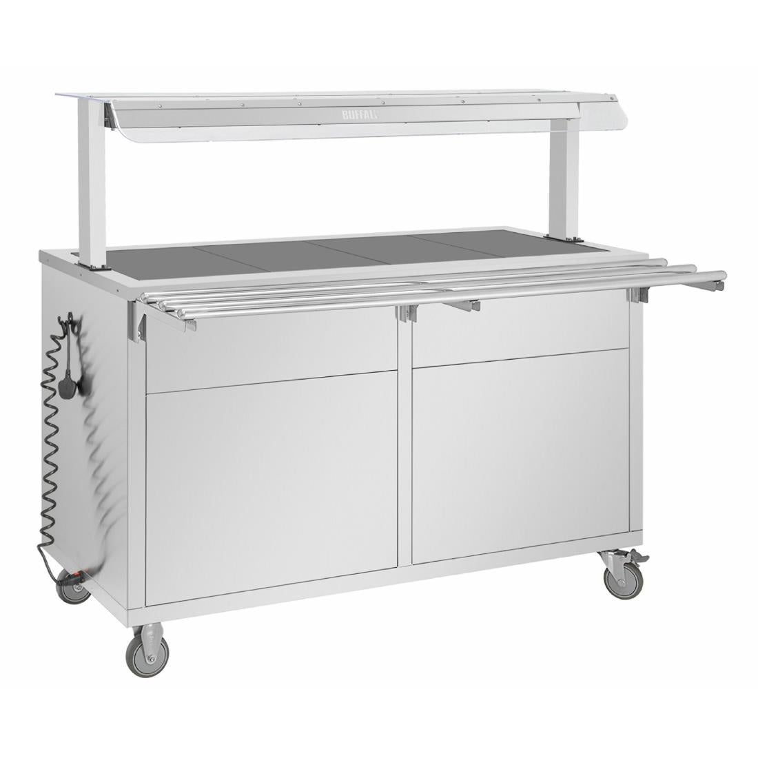 Buffet central mobile avec plaque chauffante Buffalo 4 x GN 1/1 - Buffalo - JB187