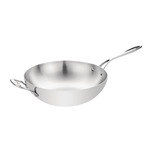 Wok triple épaisseur à fond plat Vogue - Vogue - Y261