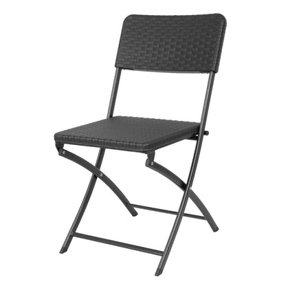 Chaises pliantes en rotin PE Bolero noires (lot de 2) - Bolero - HS559