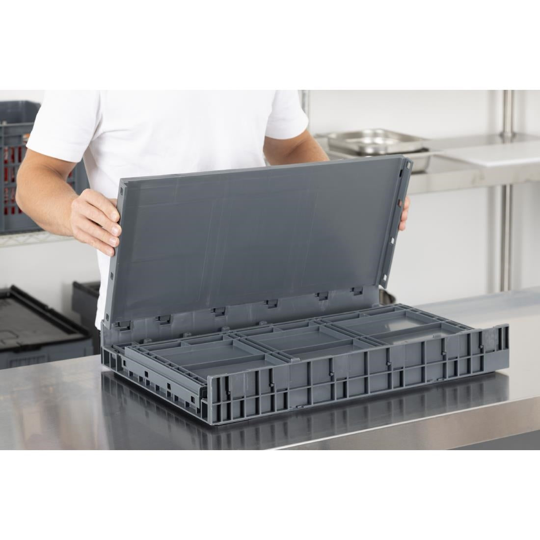 Caisse de transport/stockage pliante en plastique Vogue 594x396x353mm - Vogue - DX997
