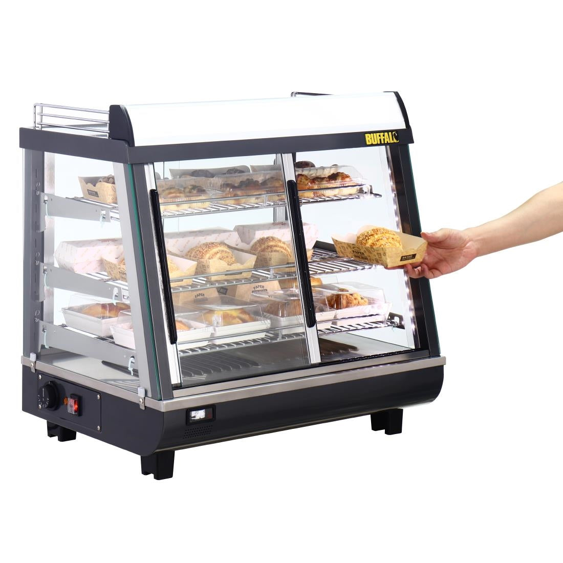 Vitrine chauffante portes avant et arriere Buffalo 96L - Buffalo - HW927