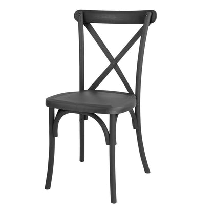 Chaises en résine à dossier croisé Manhattan Bolero noires (lot de 4) - Bolero - HW283