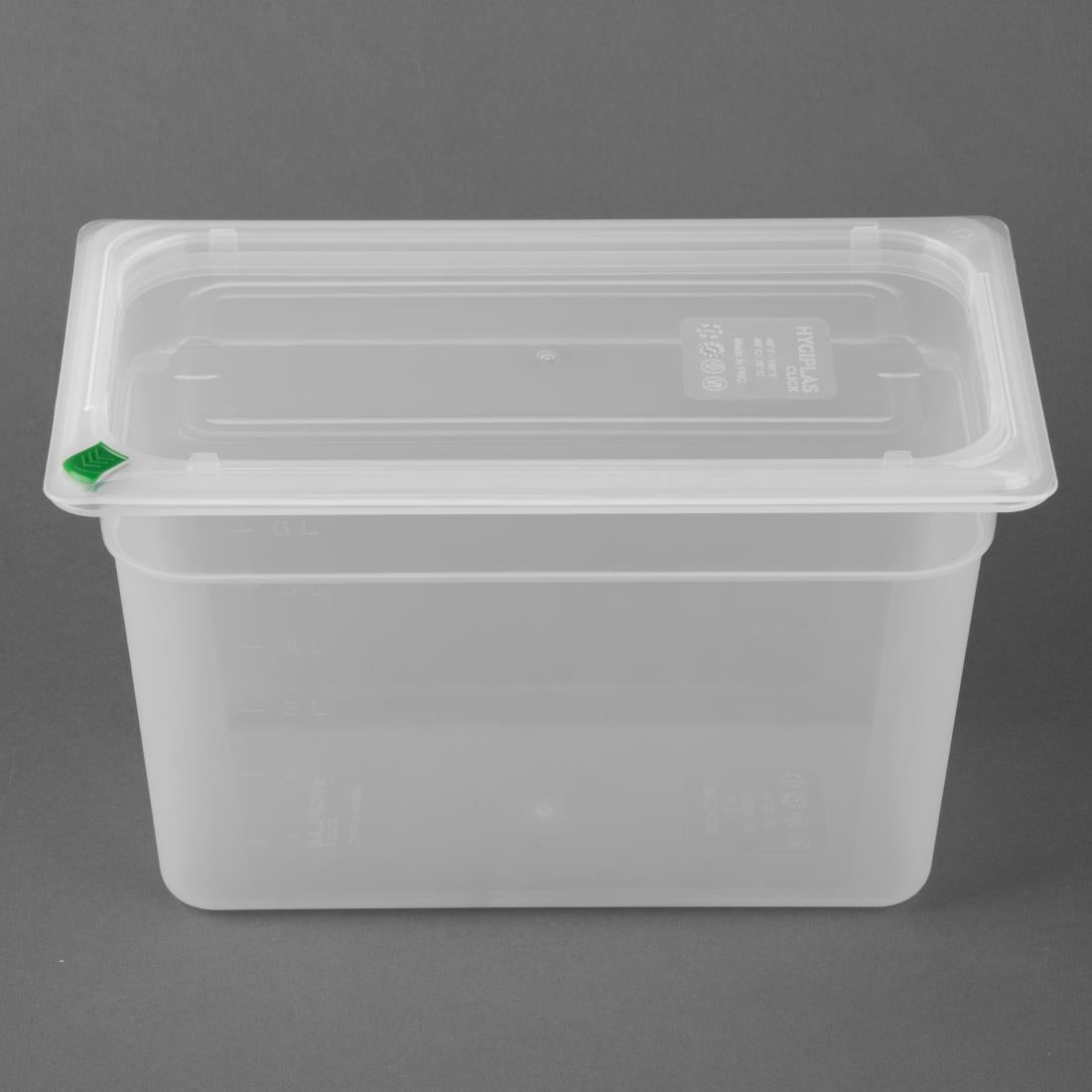 Bacs PP Hygiplas Click GN 1/3 avec couvercles et 7 clips de couleur 200mm 6,9L (lot de 4) - Hygiplas - FZ094