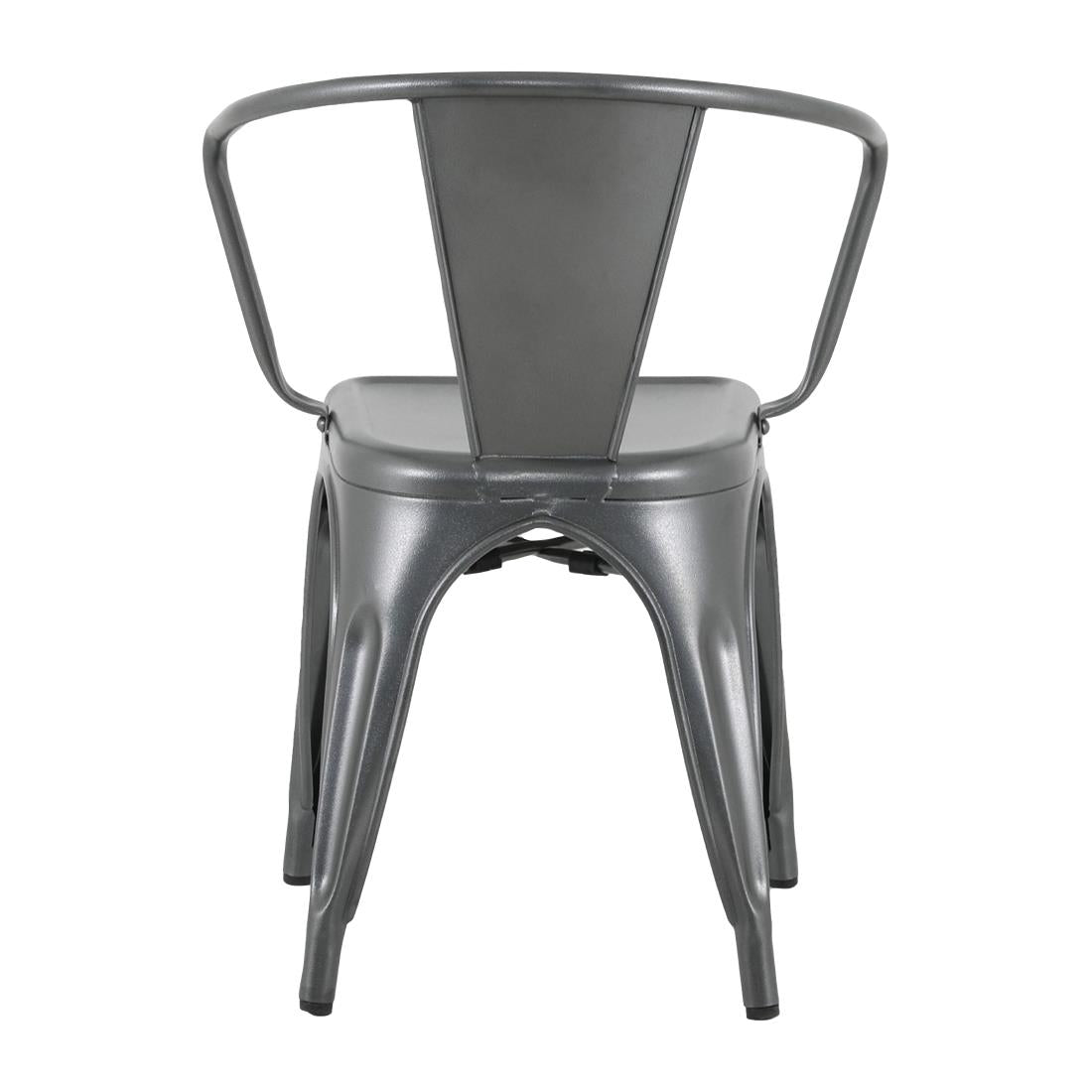 Bolero Bistro Curve Fauteuils Gunmetal (lot de 4) - Bolero - HZ807
