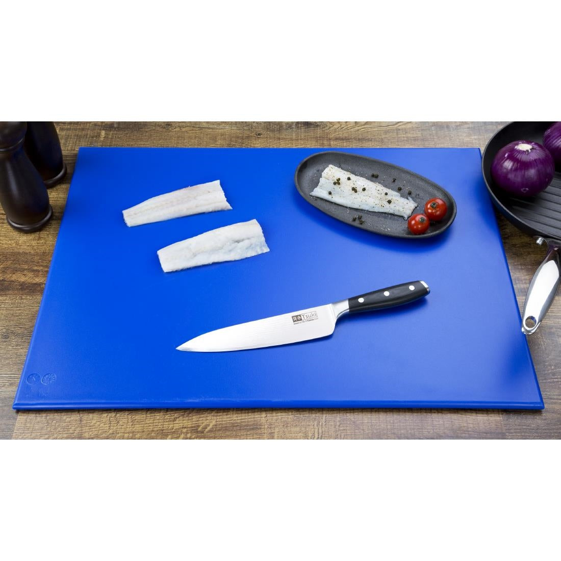 Grande planche à découper haute densité Hygiplas bleue - Hygiplas - J009