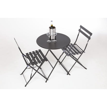 Chaises de terrasse pliantes en acier Bolero noires (Lot de 2) - Bolero - GH553