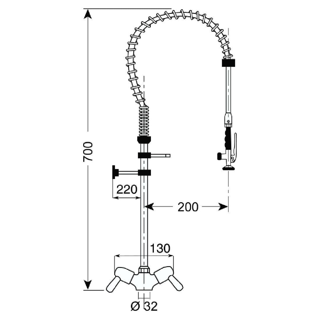 Douchette avec puisage petit modèle monotrou Gastro M - Gastro M - CY796