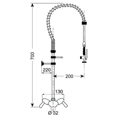 Douchette avec puisage petit modèle monotrou Gastro M - Gastro M - CY796