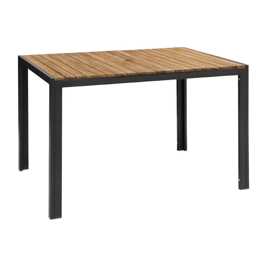 Table rectangulaire en acier et acacia Bolero 120 cm - Bolero - DS153