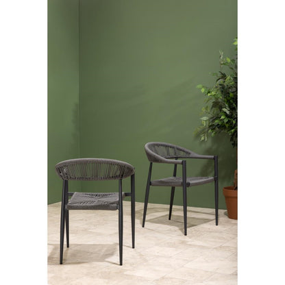 Fauteuils d'extérieur en rotin PE tressé Bolero Eden anthracite (lot de 4) - Bolero - HZ590