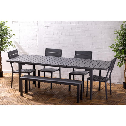 Bancs à lattes Bolero Valletta gris (lot de 2) - Bolero - HZ024
