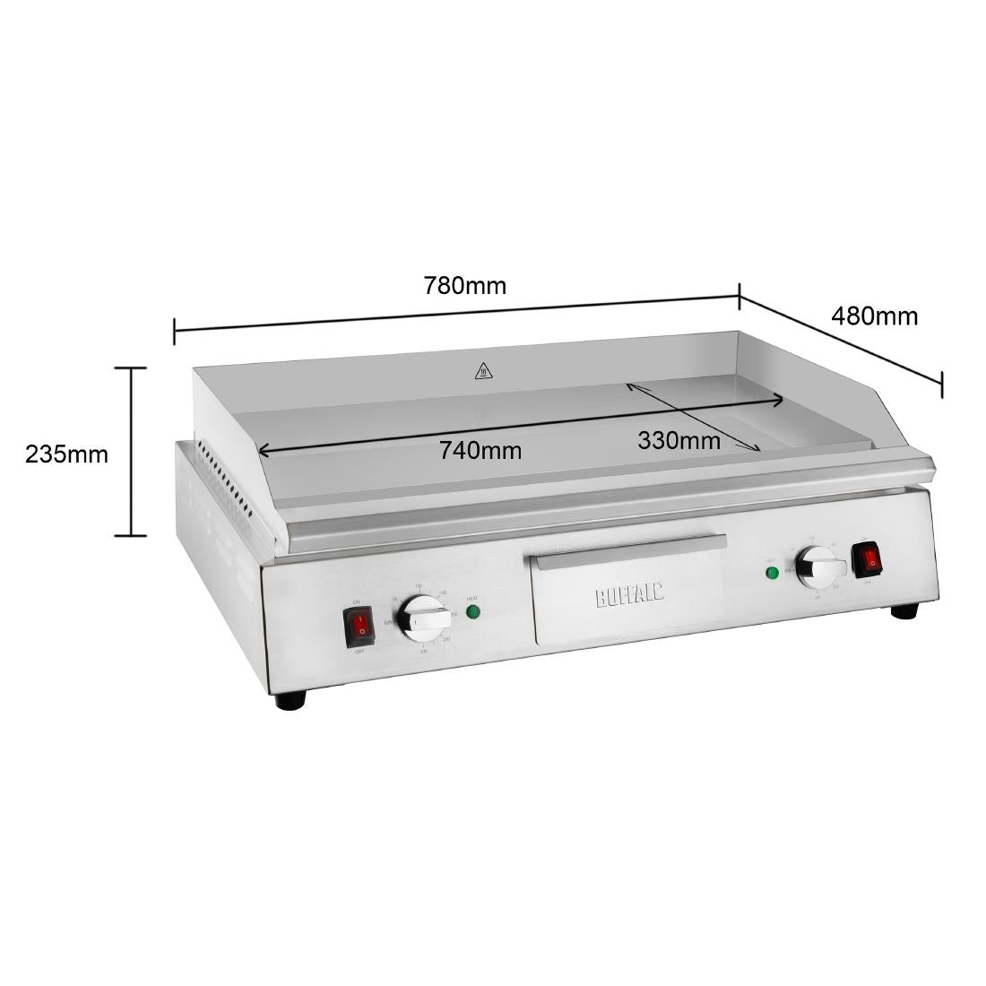 Plancha chromée double zone Buffalo 790mm - Buffalo - JE876