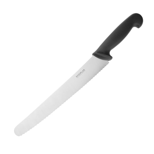 Couteau à pâtisserie denté Hygiplas noir 250mm - Hygiplas - CF895
