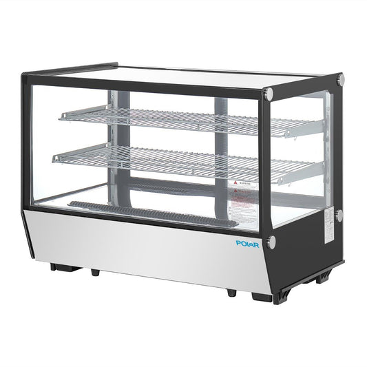 Vitrine de comptoir positive Polar Série G carrée noire 160L - Polar - PG004