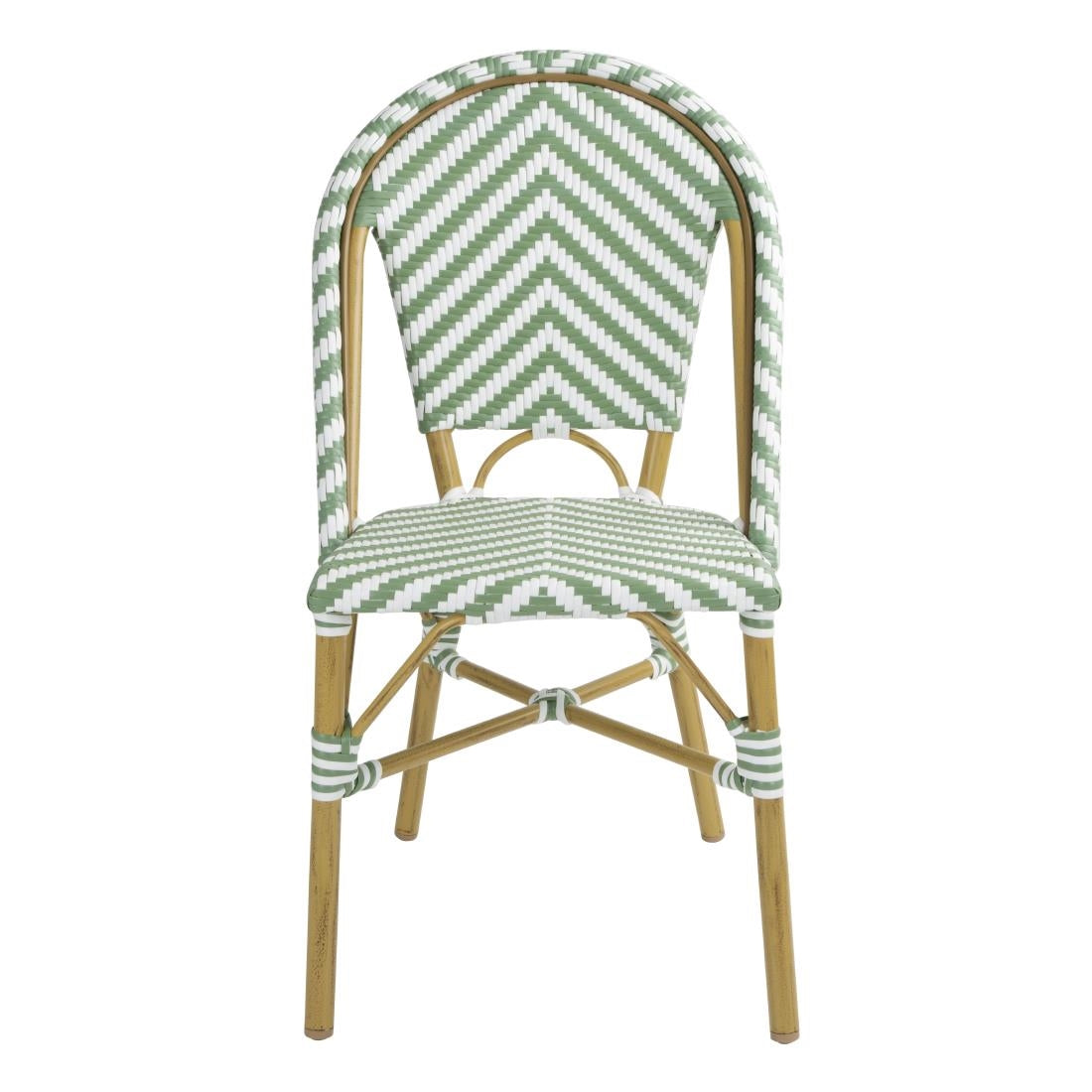 Chaises style parisien en polyrotin PE Bolero vert clair (lot de 2) - Bolero - FU535