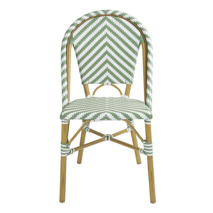 Chaises style parisien en polyrotin PE Bolero vert clair (lot de 2) - Bolero - FU535