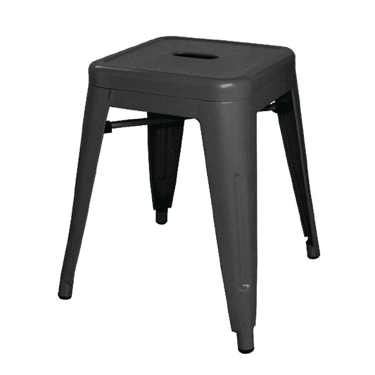 Tabouret bas Bolero Bistro en acier noir (lot de 4) - Bolero - DL880