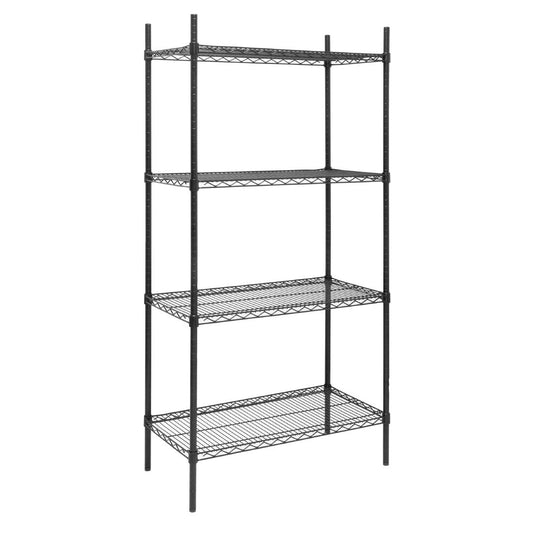 Rayonnage 4 niveaux revêtement époxy noir Nisbets Essentials 1830x910x460mm - Nisbets Essentials - JE360