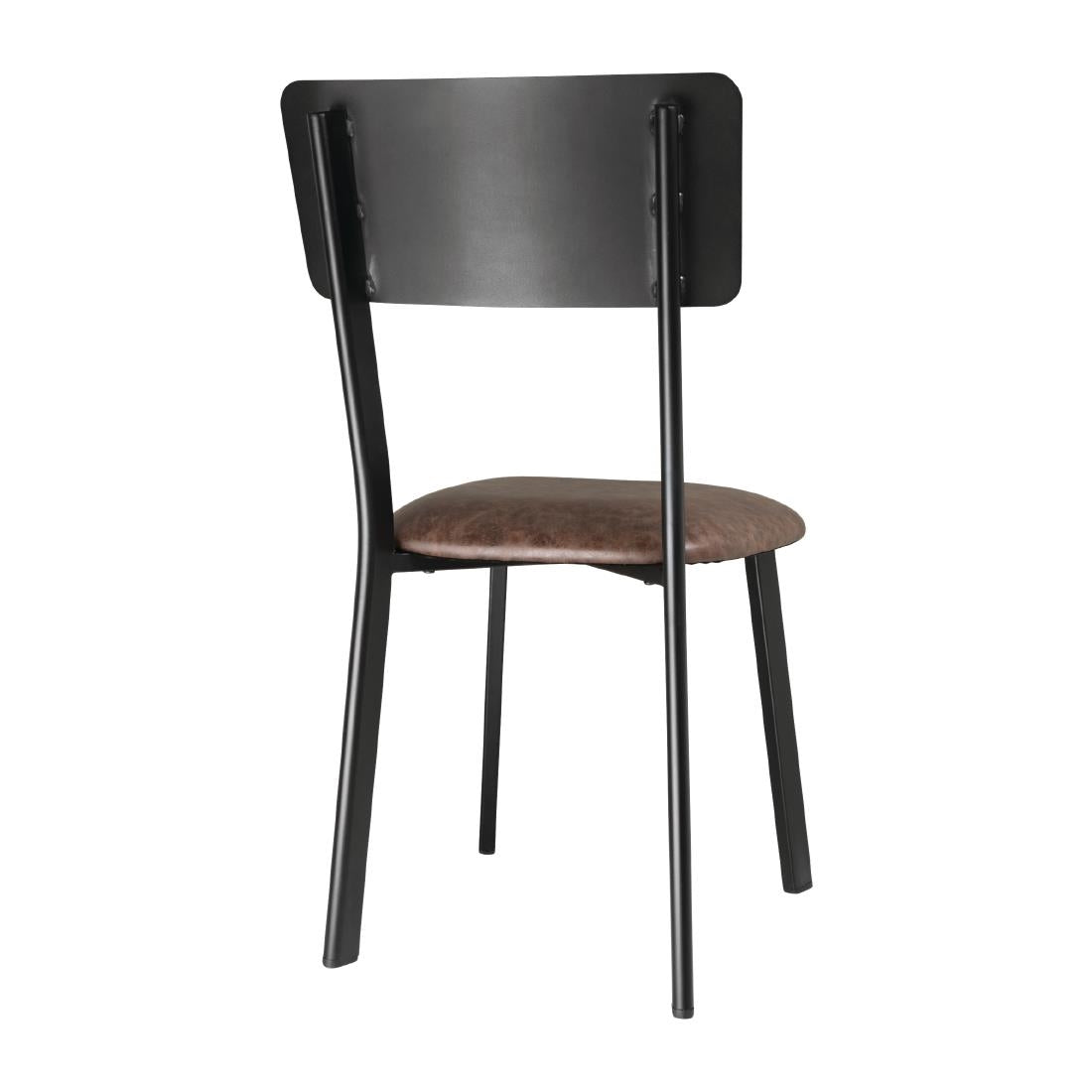 Chaises en metal assise PU moka vintage Bolero (lot de 4) - Bolero - DR301