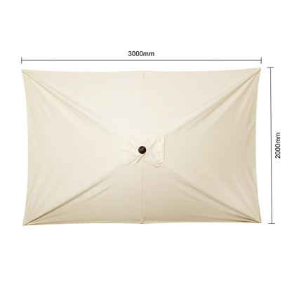 Parasol rectangulaire Bolero Seville 2x3m crème - Bolero - FU505