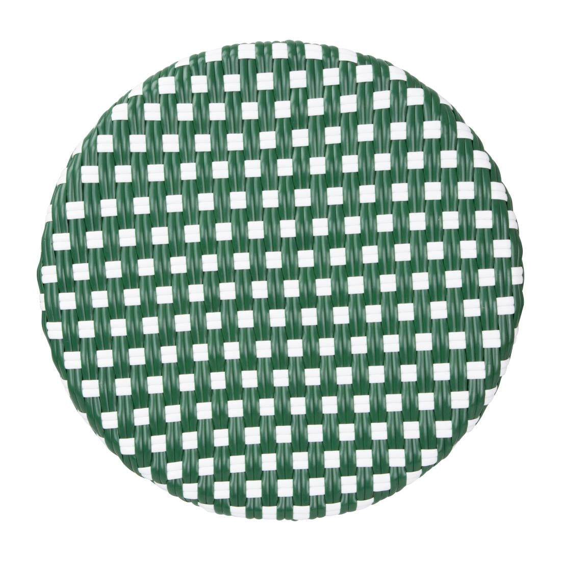 Tabourets de bar Parisian Style PE Rattan Bolero bois foncé verts (lot de 2) - Bolero - HZ147