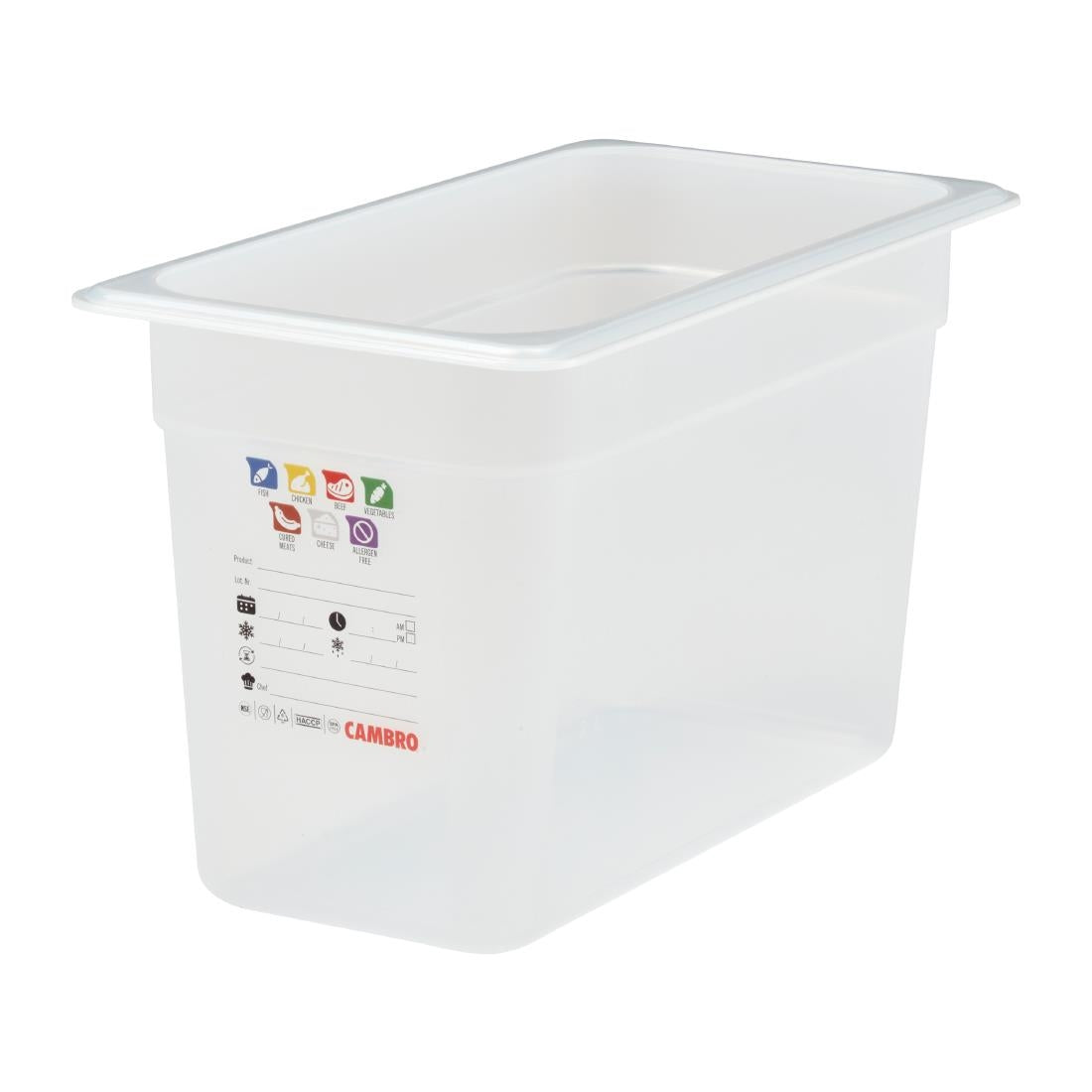 Bac en polypropylène Cambro Safetrak IML GN 1/3 200mm - Cambro - JN511