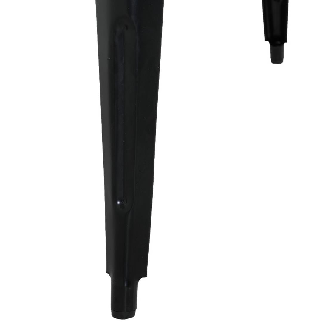 Table à manger à plateau à lattes en bois de manguier et piètement noir Bolero Bistro 650 mm - Bolero - HZ812