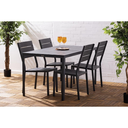 Table d'extérieur à lattes Bolero Valletta grise 1560mm - Bolero - HZ020