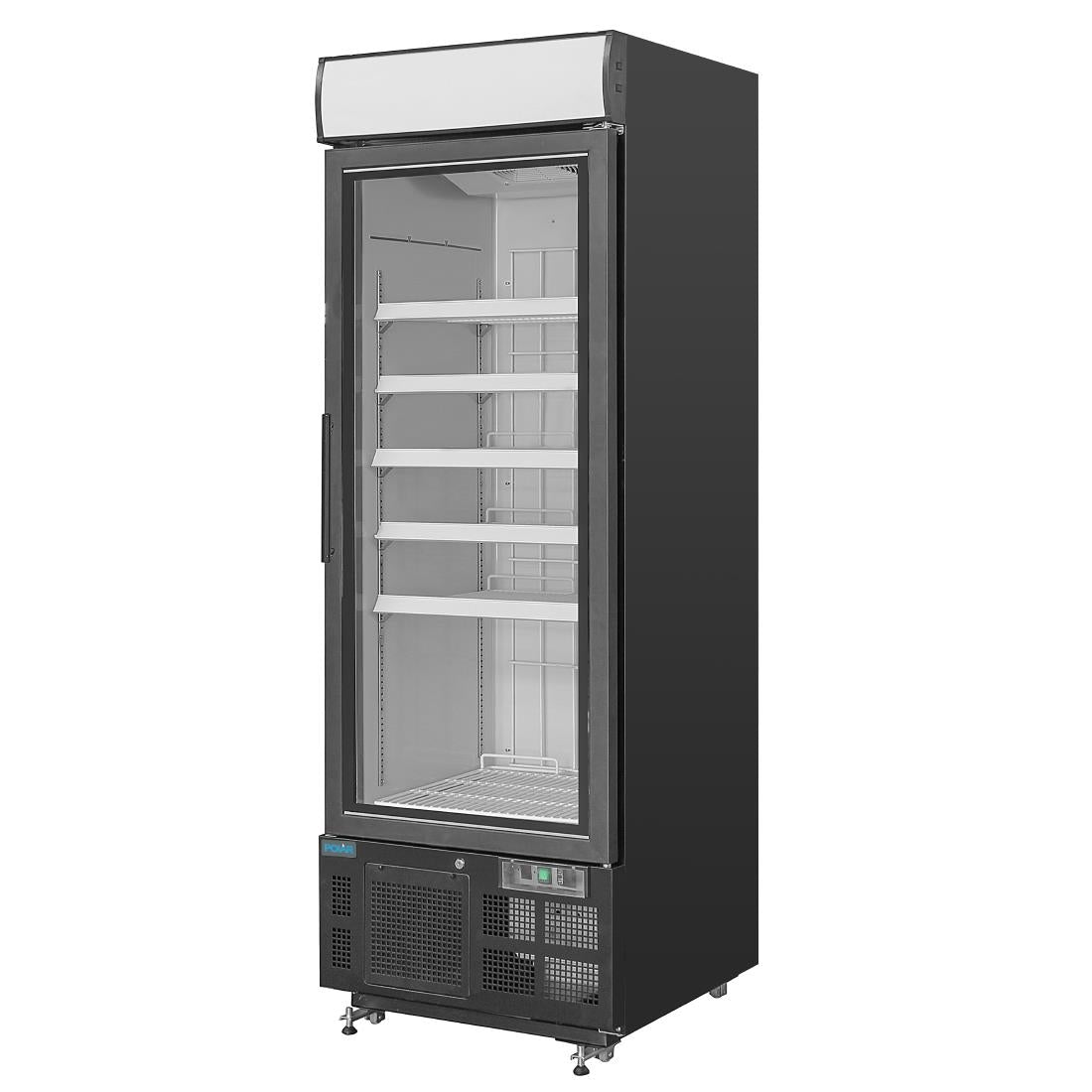 Vitrine réfrigérée négative avec caisson lumineux Polar Série G 412L noire - Polar - GH428