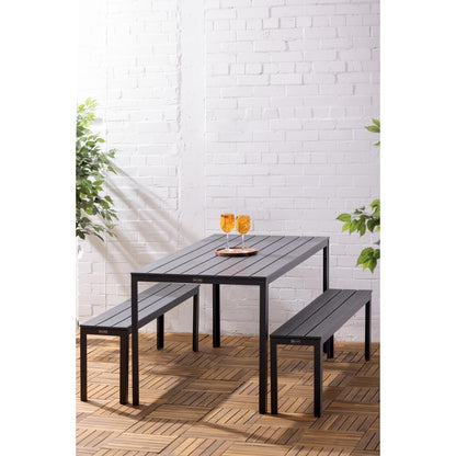 Bancs à lattes Bolero Valletta gris (lot de 2) - Bolero - HZ024