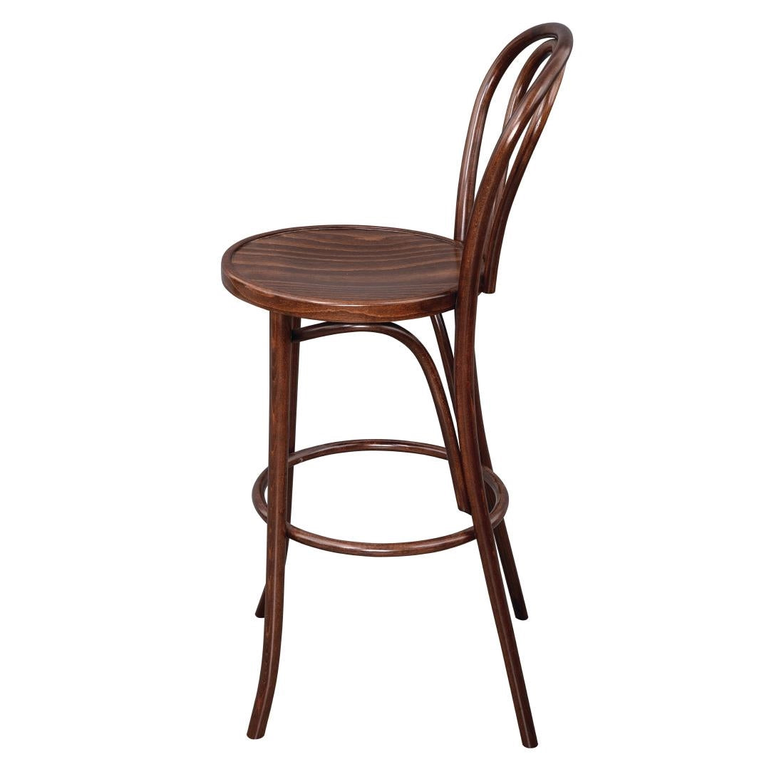 Tabouret haut bistro en bois courbé Fameg noyer - Fameg - CW012