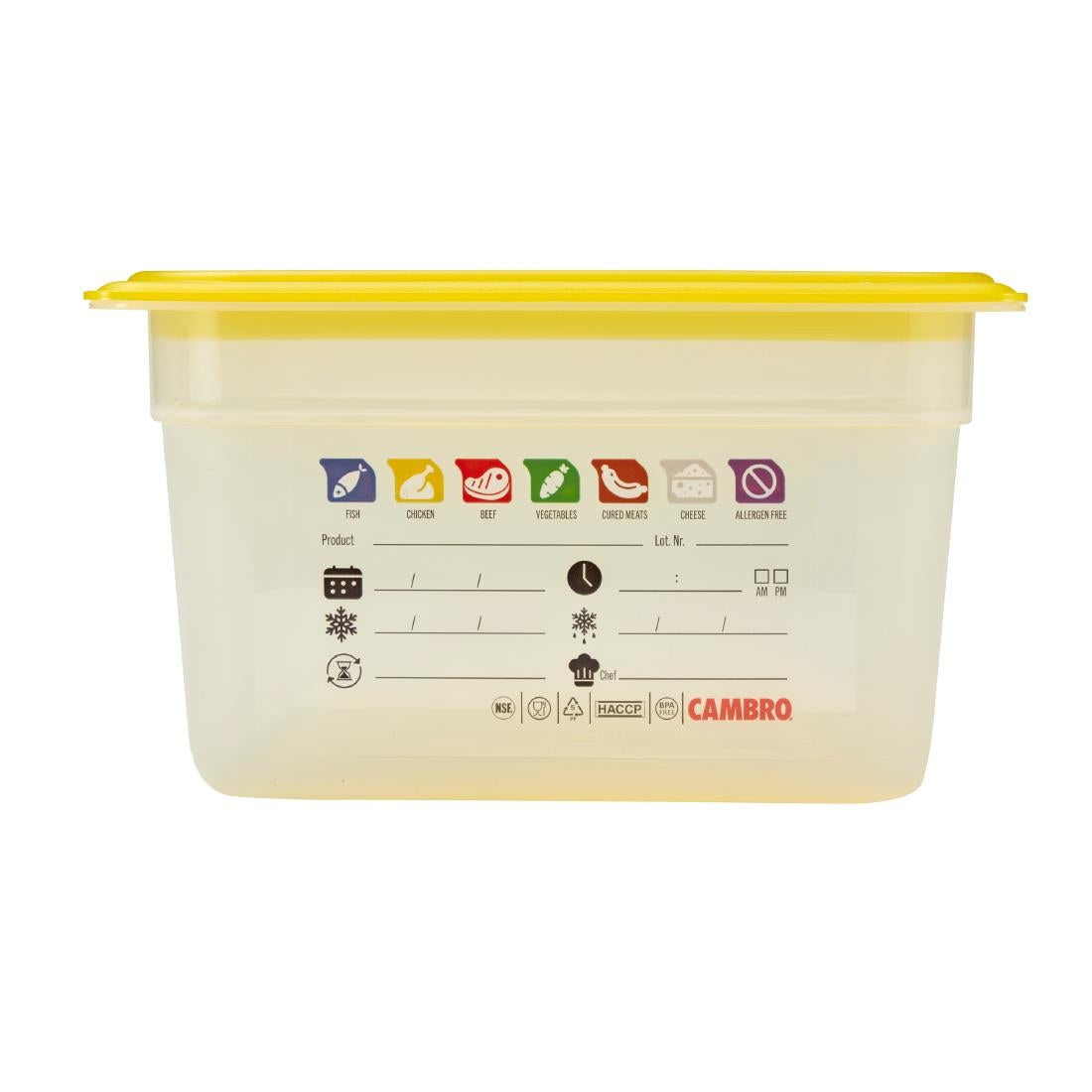 Bac en polypropylène Cambro Safetrak IML GN 1/2 150mm - Cambro - JN506