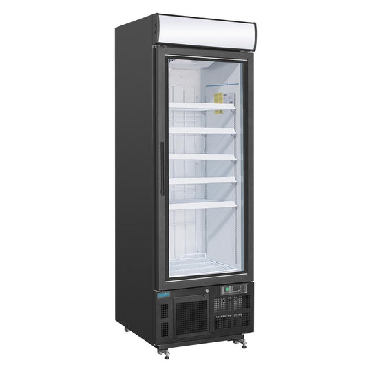 Vitrine réfrigérée négative avec caisson lumineux Polar Série G 412L noire - Polar - GH428