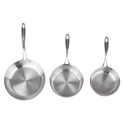 Batterie de cuisine en cuivre triple parois 3 pièces Vogue Cook Like A Pro - Vogue - SA655