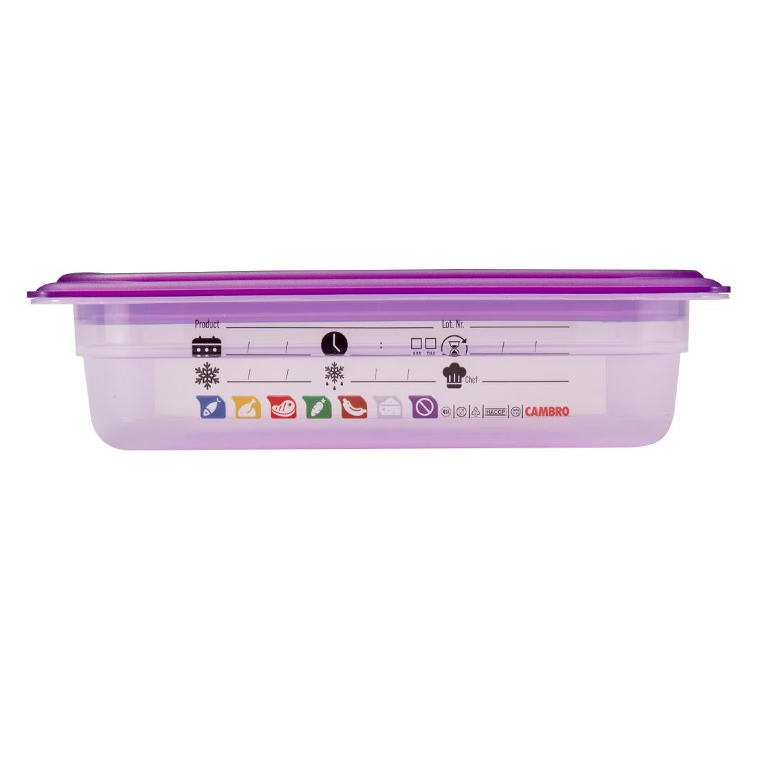 Bac en polypropylène Cambro Safetrak IML GN 1/2 65mm - Cambro - JN504