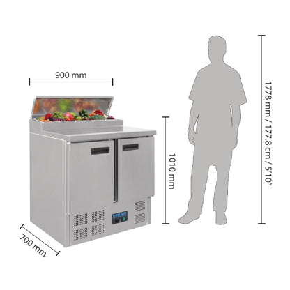 Comptoir de préparation réfrigéré pizzas salades 254L Polar Série G - Polar - G604