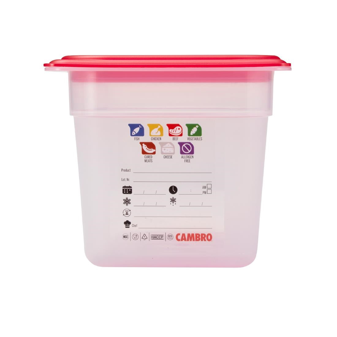 Bac en polypropylène Cambro Safetrak IML GN 1/3 150mm - Cambro - JN510