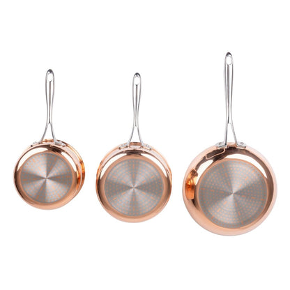 Batterie de cuisine en cuivre triple parois 3 pièces Vogue Cook Like A Pro - Vogue - SA655