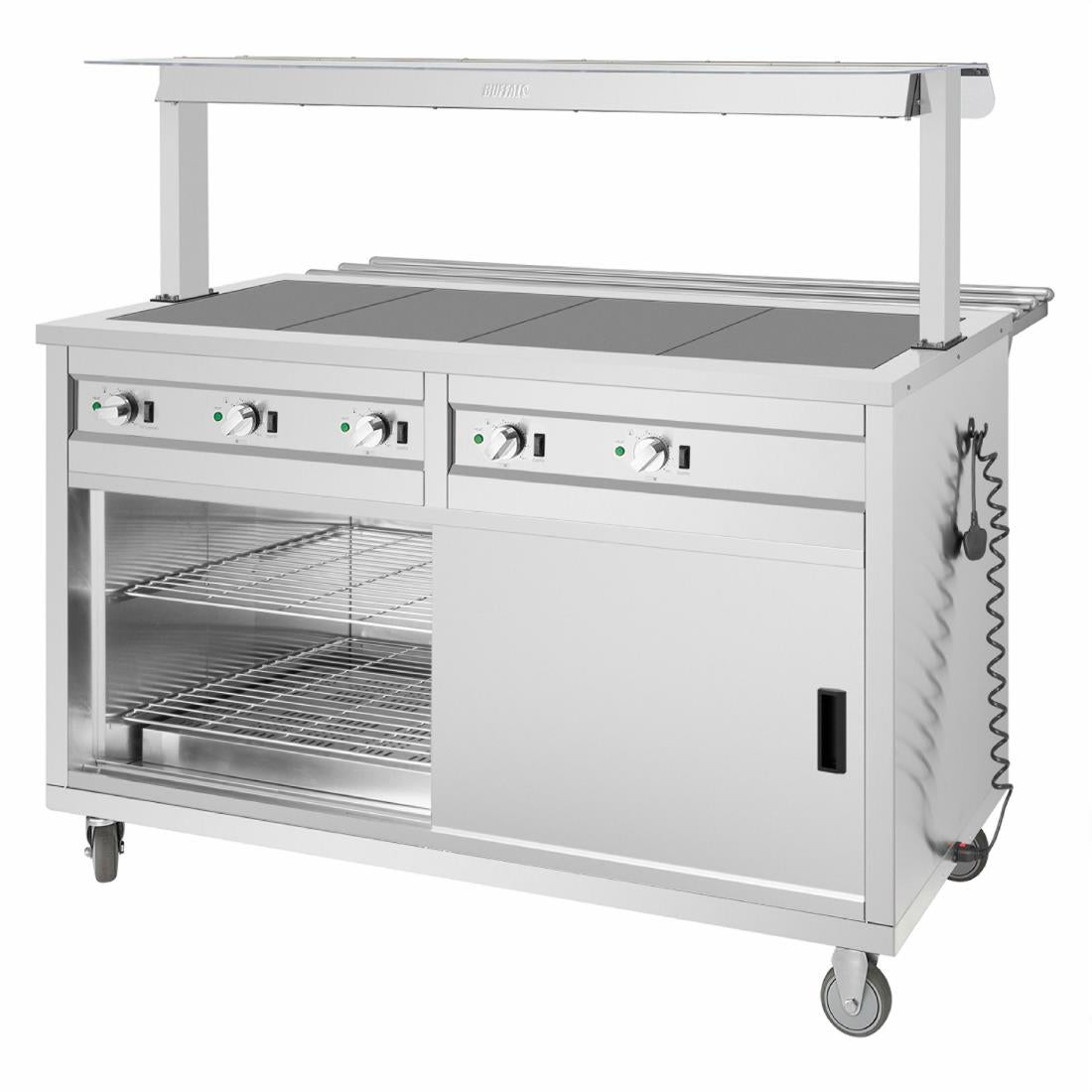 Buffet central mobile avec plaque chauffante Buffalo 4 x GN 1/1 - Buffalo - JB187