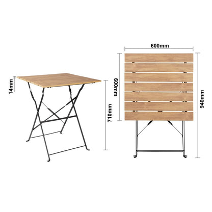 Table de terrasse carrée Bolero Perth effet bois - Bolero - FU538