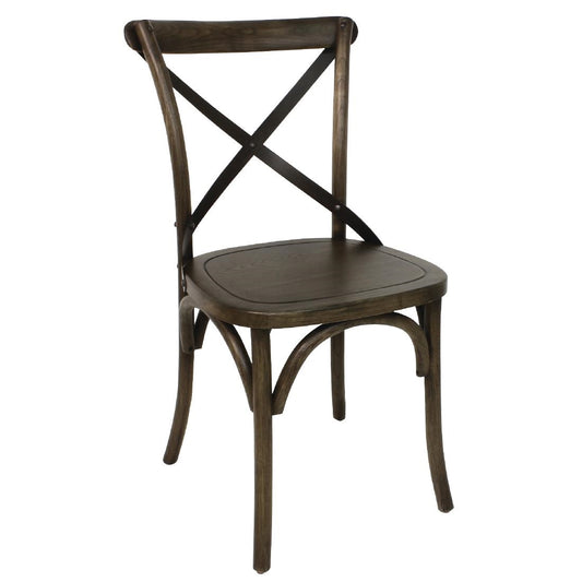 Chaises couleur noyer avec dossier croisé Bolero (lot de 2) - Bolero - GG658