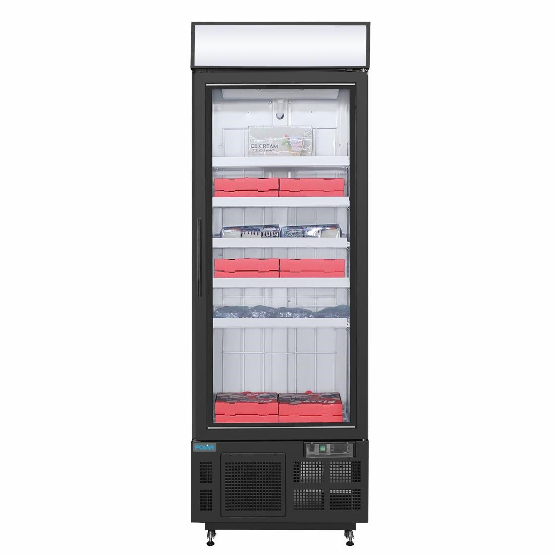 Vitrine réfrigérée négative avec caisson lumineux Polar Série G 412L noire - Polar - GH428